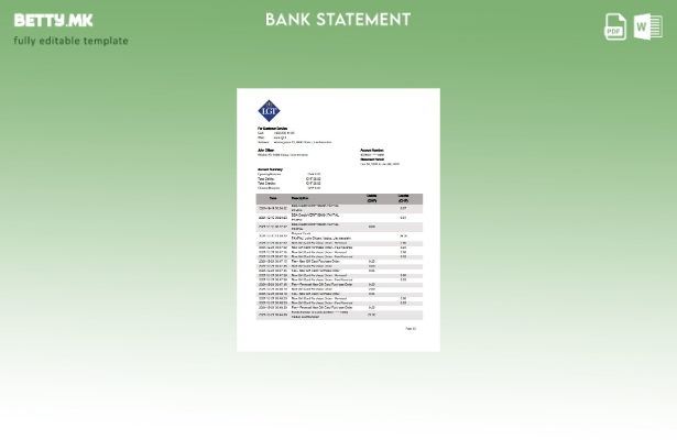 Модерен стил Шаблон за збор за извод од банка LGT Лихтенштајн